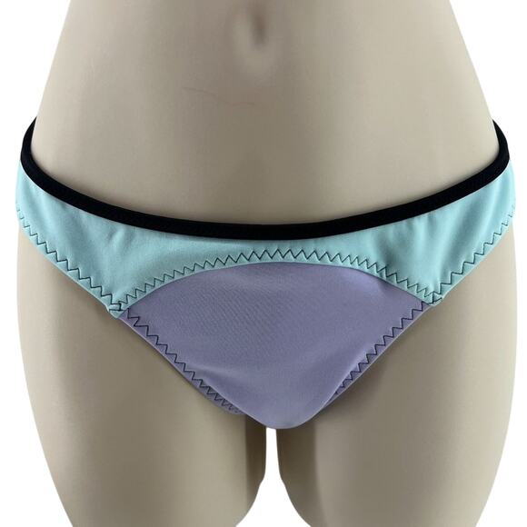 Victoria's Secret Colorblock Itsy Bikini Bottom Purple Black Teal Medium - Picture 2 of 6